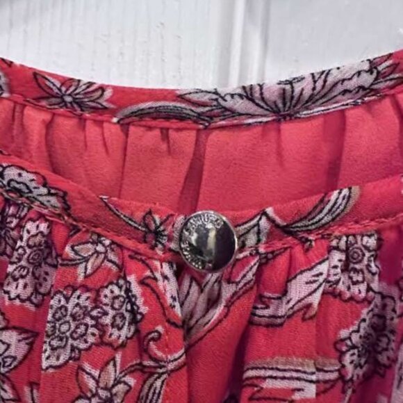 Vince Camuto Reddish-Orange Floral Sleeveless Top - Picture 3 of 6